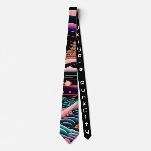 japanese necktie vintage retoro 【浮世絵パンクシティ】 ネクタイ (正面)