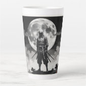 japanese ninja 月夜の忍者 静寂なる守護者 カフェラテマグ (正面)