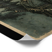 Japanese Ninja Cat Ufo Temple Ukiyo-e Art Men Wome ポスター (角)