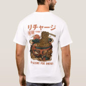 Japanese Noodle Bowl Graphic Recharge +100HP Tシャツ (裏面)