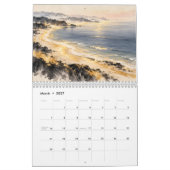 Japanese Ocean Waves in Ink and Gold カレンダー (3月 2027)