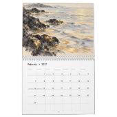 Japanese Ocean Waves in Ink and Gold カレンダー (2月 2027)