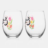 Japanese Omedetou Stemless Wine Glass ステムなしワイングラス (左)