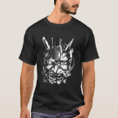 Japanese Oni Cyberpunk Samurai Fun Techwear Tシャツ (正面)