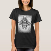 Japanese Oni Mask Demon Mask Bushido Samurai Tシャツ (正面)