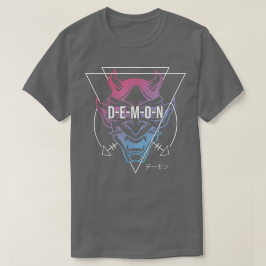 Japanese Oni Mask Demon Ogre - Aesthetic Japan Sam Tシャツ (デザイン正面)