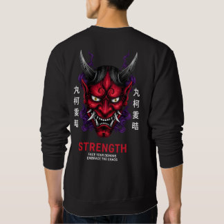 Japanese Oni Mask Motivational Strength Art スウェットシャツ