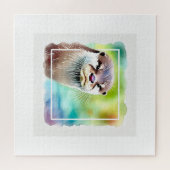 Japanese Otter in Tranquil Waters 040924AREF130 -  ジグソーパズル (横)