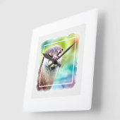 Japanese Otter in Tranquil Waters 040924AREF130 -  スクエア壁時計 (傾斜)