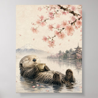 Japanese Otter Poster Printable Wall Art ポスター