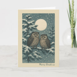Japanese Owls - Christmas Card カード