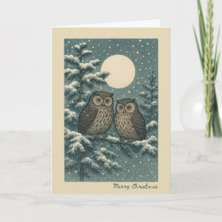 Japanese Owls - Christmas Card カード
