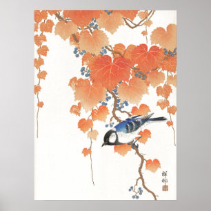 Japanese painting by ohara koson,vintage,小原古邨の日本画 ポスター