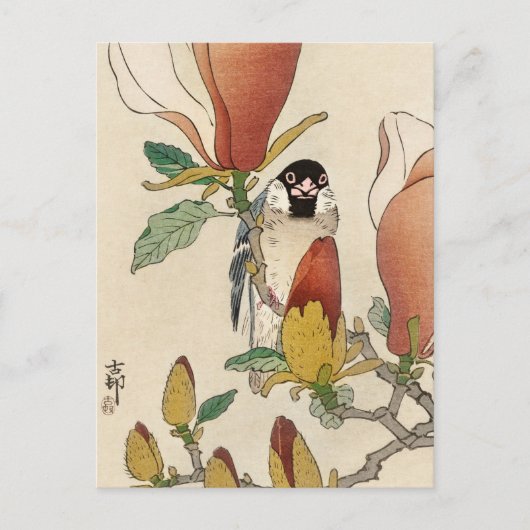 Japanese painting by ohara koson,vintage,小原古邨の日本画 ポストカード (正面)