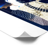 Japanese Painting of woman and Mt. Fuji c. 1800's ポスター (角)