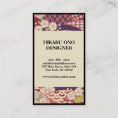 Japanese Pattern Ivory&Red 名刺 (裏面)