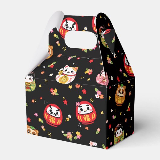 japanese pattern party favor box daruma フェイバーボックス (正面サイド)