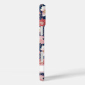 Japanese Pink Floral Pattern Monogrammed Case-Mate iPhoneケース (裏面 / 右)