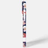 Japanese Pink Floral Pattern Monogrammed Case-Mate iPhoneケース (裏面 / 左)