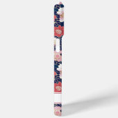Japanese Pink Floral Pattern Monogrammed Case-Mate iPhoneケース (裏面 / 右)