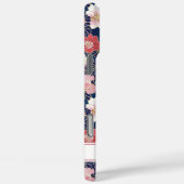 Japanese Pink Floral Pattern Monogrammed Case-Mate iPhoneケース (裏面 / 右)