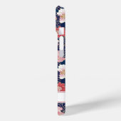 Japanese Pink Floral Pattern Monogrammed Case-Mate iPhoneケース (裏面 / 左)
