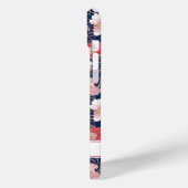 Japanese Pink Floral Pattern Monogrammed Case-Mate iPhoneケース (裏面 / 左)
