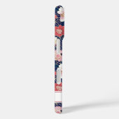 Japanese Pink Floral Pattern Monogrammed Case-Mate iPhoneケース (裏面 / 右)