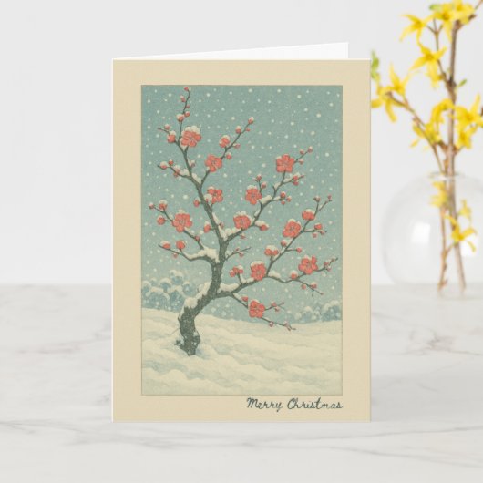 Japanese plum blossom - Christmas Card カード (黄色い花)