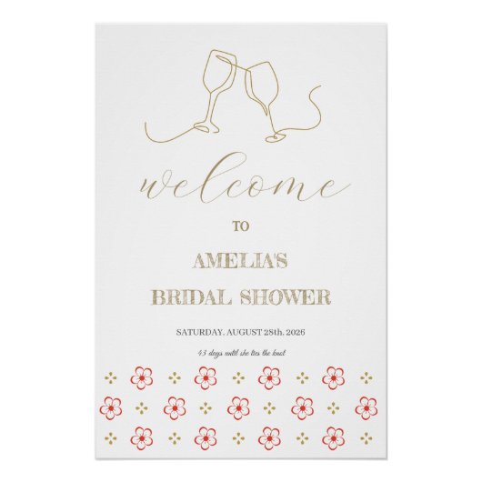  Japanese Plum Blossom Design ポスター (正面)