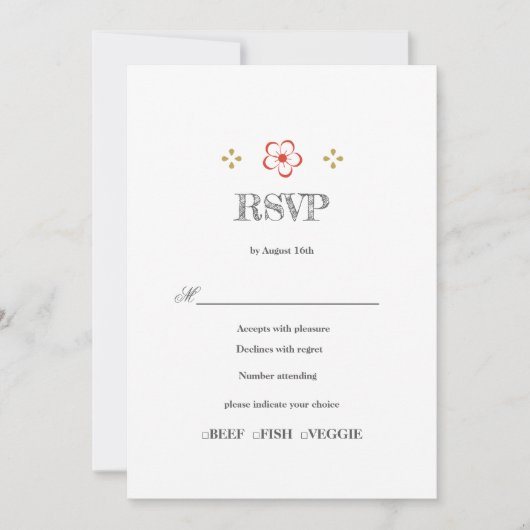  Japanese Plum Blossom Design 招待状 (正面)