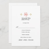  Japanese Plum Blossom Design 招待状 (正面/裏面)