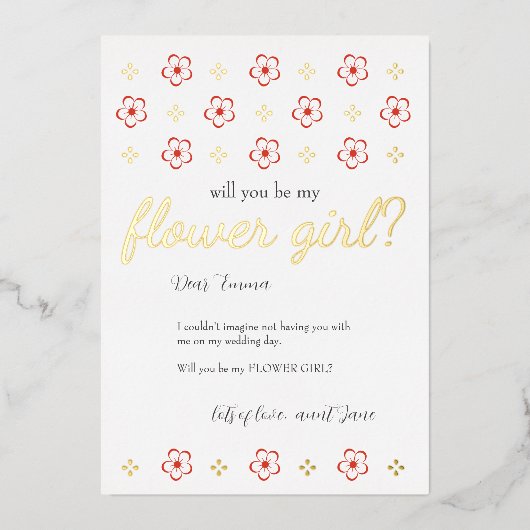  Japanese Plum Blossom Design 箔招待状 (正面)