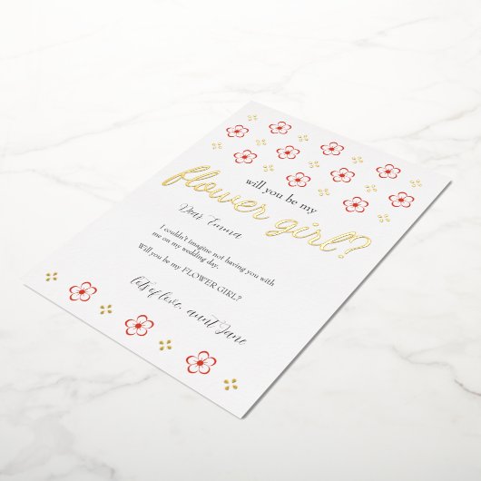 Japanese Plum Blossom Design 箔招待状 (回転した状態)