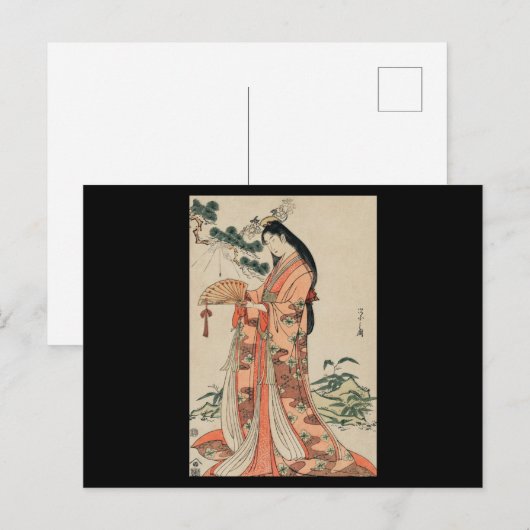Japanese Princess Catching a Spider ポストカード (正面/裏面)