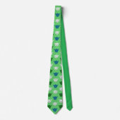 Japanese rabbit print, green, blue and white ネクタイ (正面)