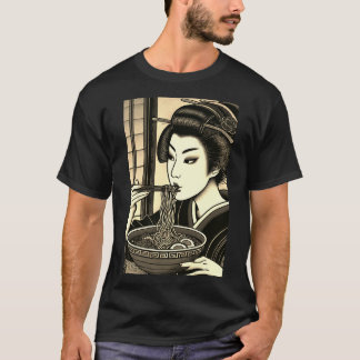 Japanese ramen kimono ukiyoe tシャツ