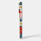 Japanese Red Floral Pattern Monogrammed Case-Mate iPhoneケース (裏面 / 左)