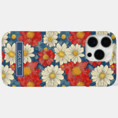 Japanese Red Floral Pattern Monogrammed Case-Mate iPhoneケース (裏面 (横))