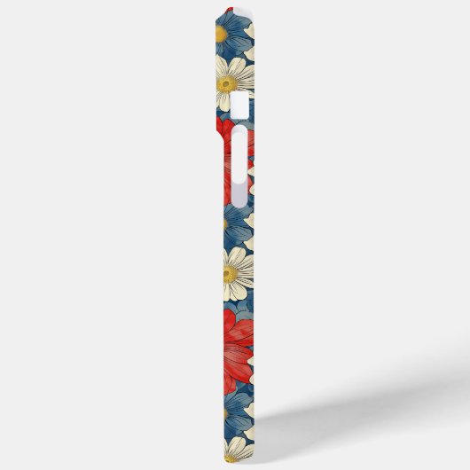 Japanese Red Floral Pattern Monogrammed Case-Mate iPhoneケース (裏面 / 左)