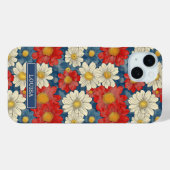Japanese Red Floral Pattern Monogrammed Case-Mate iPhoneケース (裏面 (横))