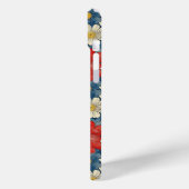 Japanese Red Floral Pattern Monogrammed Case-Mate iPhoneケース (裏面 / 左)