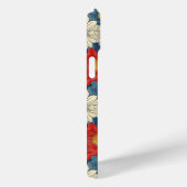 Japanese Red Floral Pattern Monogrammed Case-Mate iPhoneケース (裏面 / 右)