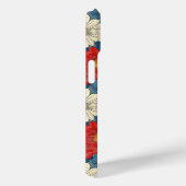 Japanese Red Floral Pattern Monogrammed Case-Mate iPhoneケース (裏面 / 右)