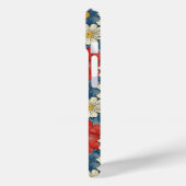 Japanese Red Floral Pattern Monogrammed Case-Mate iPhoneケース (裏面 / 左)