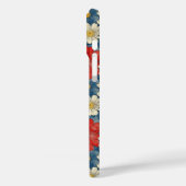 Japanese Red Floral Pattern Monogrammed Case-Mate iPhoneケース (裏面 / 左)