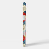 Japanese Red Floral Pattern Monogrammed Case-Mate iPhoneケース (裏面 / 右)
