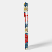 Japanese Red Floral Pattern Monogrammed Case-Mate iPhoneケース (裏面 / 左)