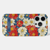 Japanese Red Floral Pattern Monogrammed Case-Mate iPhoneケース (裏面 (横))