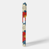 Japanese Red Floral Pattern Monogrammed Case-Mate iPhoneケース (裏面 / 右)